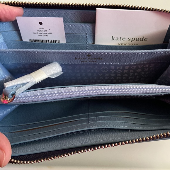 kate spade NY Laurel Travel Plaid Wallet - Picture 8 of 10